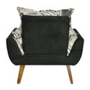 Ver imagem 6 de Kit 3 Poltronas Decorativas Opala Jornal Preto - Kasa Sofá