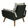 Kit 2 Poltronas Decorativas Opala Jornal Preto - Kasa Sofá - 3