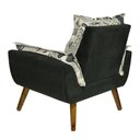 Ver imagem 3 de Kit 2 Poltronas Decorativas Opala Jornal Preto - Kasa Sofá