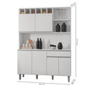 Ver imagem 4 de Cozinha Compacta 6 Portas 1 Gaveta 130cm Alice Ajl Móveis:branco
