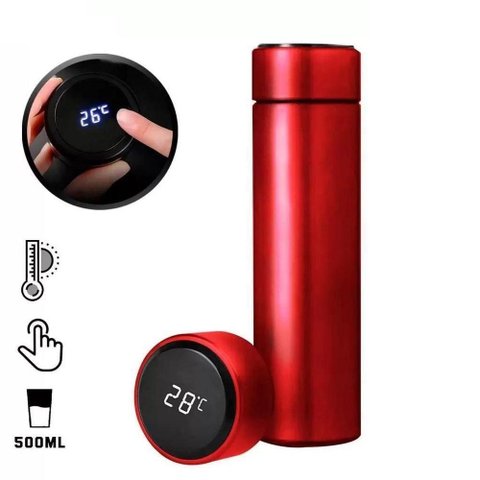 Garrafa Térmica 480ml com Medidor de Temperatura Digital Led