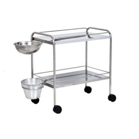 Carro Curativo Inox com Balde e Bacia.