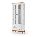 Ver imagem 1 de Cristaleira 2 Portas 2 Gavetas Exclusive Alta Off White - Imbuia