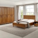 Ver imagem 1 de Cama de Casal 1,60m Madeira Maciça Linha Cairo Marrom/Amêndoa