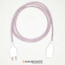 Ver imagem 1 de Extensão Elétrica 2 Metros PP 2x0,75mm Revestido Rosa Brilhoso Cabos immediate