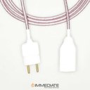 Ver imagem 2 de Extensão Elétrica 2 Metros PP 2x0,75mm Revestido Rosa Brilhoso Cabos immediate