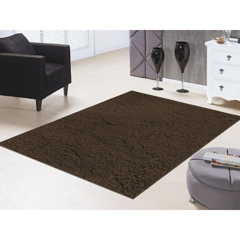 Tapete de Sala 2,00 x 1,50 Pelo Baixo Marrom Antiderrapante Lancer