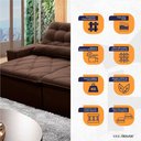 Ver imagem 3 de Sofá Retrátil Reclinável Islândia 2,30m Suede Velut Marrom Molas no Assento - King House