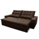 Ver imagem 4 de Sofá Retrátil Reclinável Islândia 2,30m Suede Velut Marrom Molas no Assento - King House