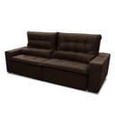 Ver imagem 6 de Sofá Retrátil Reclinável Islândia 2,30m Suede Velut Marrom Molas no Assento - King House