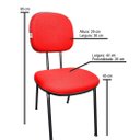 Ver imagem 4 de Kit 4 Cadeiras Fixa para Escritório Pé Palito Secretaria Tecido Jserrano Vermelha Recepção Igrejas