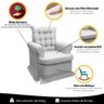 Poltrona da Mamãe de Balanço + Almofada Bebê Linho Boucle Cinza Sofa Store - 9