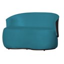 Ver imagem 1 de Poltrona Namoradeira Sofá Orgânico 2 Lugares Beatriz Composê Corino Marrom - Suede Azul Turquesa