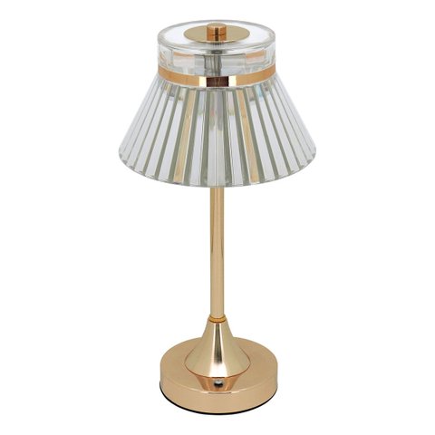 Luminária Decorativa Led Mesa Usb Metal 33x15x15cm Dourado