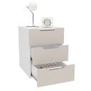 Ver imagem 4 de Mesa de Cabeceira Madri 3 Gavetas Creme/branco - Politorno