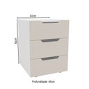 Ver imagem 2 de Mesa de Cabeceira Madri 3 Gavetas Creme/branco - Politorno