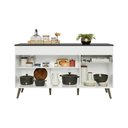 Ver imagem 3 de Balcão de Cozinha Gabinete Pia 150cm 3 Portas 1 Gaveta Retrô Florença Multimóveis MP2437 Branco