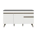 Ver imagem 6 de Balcão de Cozinha Gabinete Pia 150cm 3 Portas 1 Gaveta Retrô Florença Multimóveis MP2437 Branco