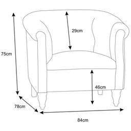 Poltrona Decorativa Pés de Madeira Londres Couro Preto - Mempra - 2