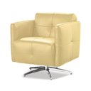 Ver imagem 2 de Poltrona Decorativa Base Giratória Asturia Couro Bege - Mempra