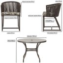 Ver imagem 2 de Mesa com 6 Cadeiras de Jantar Roma 120cm e Noronha em Alumínio Marrom Corda Náutica Estofado 6 Trama