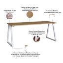 Ver imagem 5 de Mesa Escrivaninha Industrial e Gaveteiro com Rodízios Idea A03 Nogal Sevilha Branco - Lyam Decor