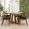 Conjunto Mesa Lins 4 Cadeiras Sextavada Freijó/off/corino Preto - M.a Freijó/off Premium/corino - 1