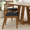 Ver imagem 4 de Conjunto Mesa Lins 4 Cadeiras Sextavada Freijó/off/corino Preto - M.a Freijó/off Premium/corino