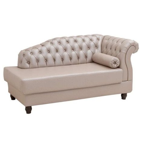 Chaise Estofada com Pés de Madeira Veracruz Tcs-350 Branco - Laura Lar