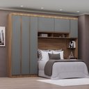 Ver imagem 3 de Guarda Roupa Dormitório Modulado Veneza Casal Queen 1,58 m Luciane M03:Cinza Supremo