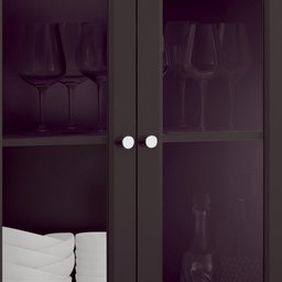 Cristaleira Ditália 2 Portas 1 Gaveta E-954 Preto - 10