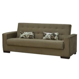 Sofá Cama Casal com Pés de Madeira Dinorá Veludo Marrom Claro - Matrix - 1