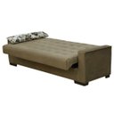 Ver imagem 2 de Sofá Cama Casal com Pés de Madeira Dinorá Veludo Marrom Claro - Matrix