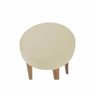 Puff Banqueta Classic Pés Palito Alto Tecido Bege - 2