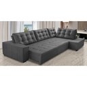 Ver imagem 1 de Sofá de Canto Retrátil e Reclinável com Molas 3,00x2,00 Ld Julia Suede Cinza Rover & Beato