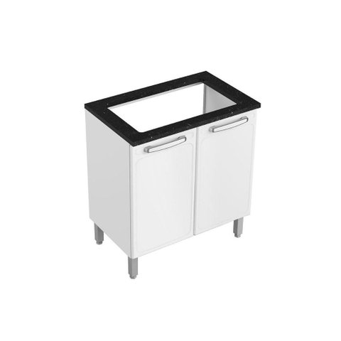 Balcão Cozinha p/Cooktop Evidence 7174 c/ 2 Portas Branco - Bertolini
