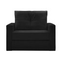 Ver imagem 1 de Sofá Cama Multi 1 Lugar 1,28M Retrátil Veludo Preto - Gran Belo
