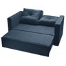 Sofá Cama Multi 2 Lugares 2,28M Retrátil Suede Animale Azul - Ilha Bela - 4