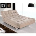 Ver imagem 2 de Sofá-Cama Casal Versátil Veludo Liso Bege