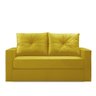 Sofá Cama Multi 2 Lugares 2,08M Retrátil Suede Animale Amarelo - Ilha Bela - 1