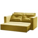 Ver imagem 3 de Sofá Cama Multi 2 Lugares 2,08M Retrátil Suede Animale Amarelo - Ilha Bela