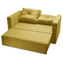 Ver imagem 4 de Sofá Cama Multi 2 Lugares 2,08M Retrátil Suede Animale Amarelo - Ilha Bela