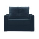 Ver imagem 1 de Sofá Cama Multi 1 Lugar 1,28M Retrátil Suede Animale Azul - Ilha Bela