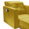 Sofá Cama Multi 1 Lugar 1,28M Retrátil Suede Animale Amarelo - Ilha Bela - 4