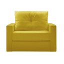 Ver imagem 1 de Sofá Cama Multi 1 Lugar 1,28M Retrátil Suede Animale Amarelo - Ilha Bela
