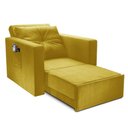 Ver imagem 2 de Sofá Cama Multi 1 Lugar 1,28M Retrátil Suede Animale Amarelo - Ilha Bela