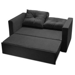 Sofá Cama Multi 3 Lugares 2,28M Retrátil Veludo Preto - Gran Belo - 4