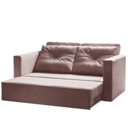 Sofá Cama Multi 2 Lugares 2,08M Retrátil Veludo Rosê - Ilha Bela - 3 Sofá Cama Multi 2 Lugares 2,08M Retrátil Veludo Rosê - Ilha Bela - 3