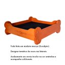 Ver imagem 2 de Caminha Pet Formato Ossinhos em Madeira Maciça (eucalipto) - Colchão Azul Liso