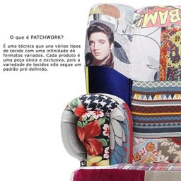 Poltrona Decorativa Jordânia Patchwork - Gran Belo Decor - 3